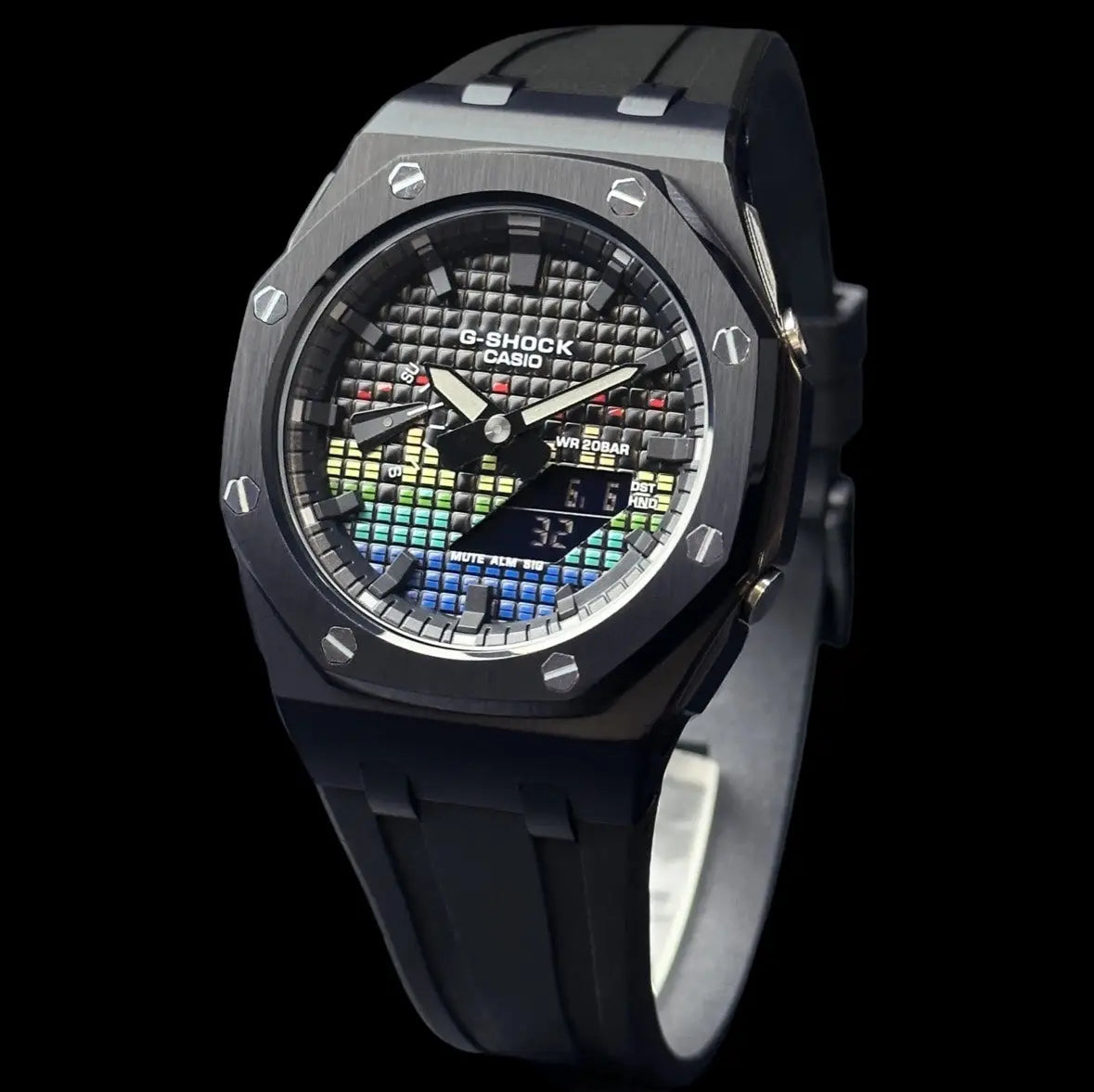 CasiOak Noir Bracelet Strap Noir Cadran Musique