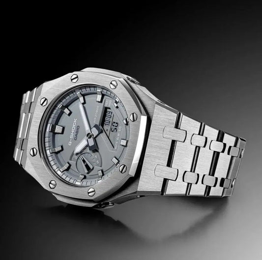 CasiOak Argent Bracelet Argent Cadran Gris