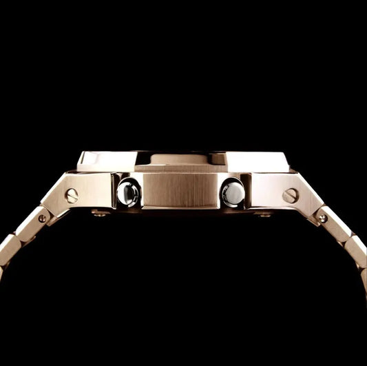 CasiOak Or Rose Bracelet Or Rose Cadran Multicolor Baguettes Or