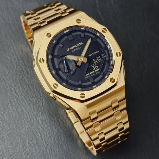 CasiOak Or Bracelet Or Cadran Noir et Or