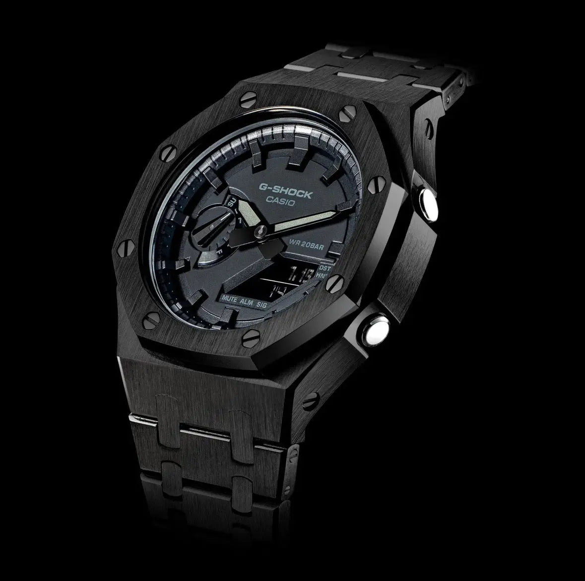 CasiOak Noir Bracelet Noir Cadran Noir
