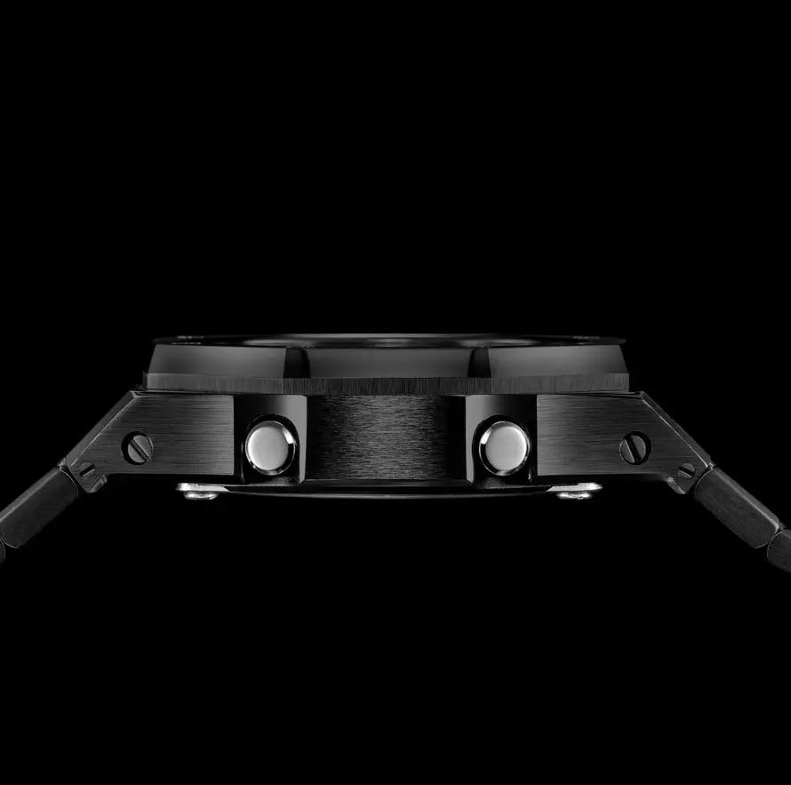 CasiOak Noir Bracelet Noir Cadran Noir Baguettes Argent