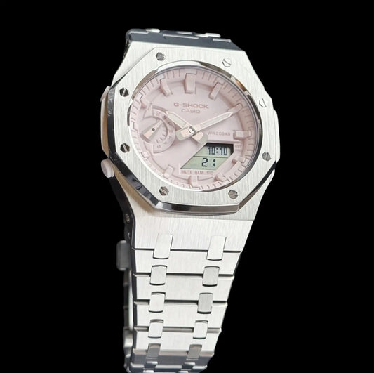 CasiOak Mini Argent Bracelet Argent Cadran Rose Infinity Oak