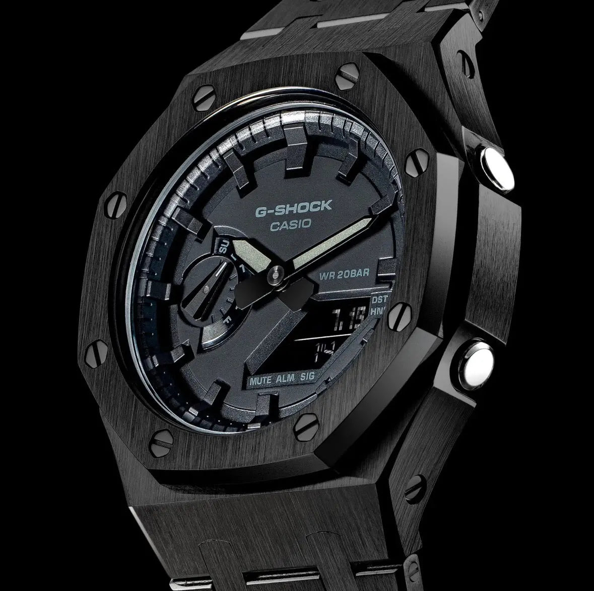 CasiOak Noir Bracelet Noir Cadran Noir