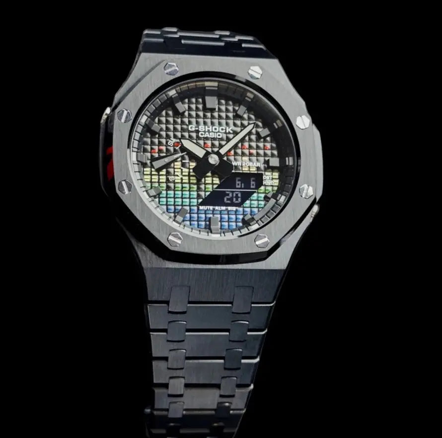 CasiOak Noir Bracelet Noir Cadran Musique
