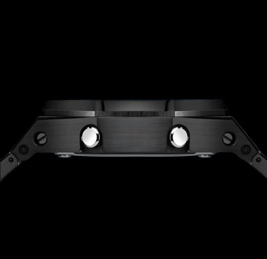 CasiOak Noir Bracelet Noir Cadran Noir Baguettes Rainbow