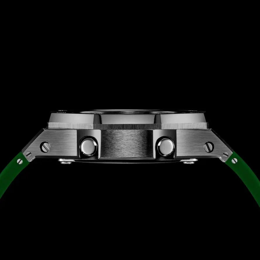 CasiOak Argent Bracelet Strap vert Cadran Vert Baguettes Argent