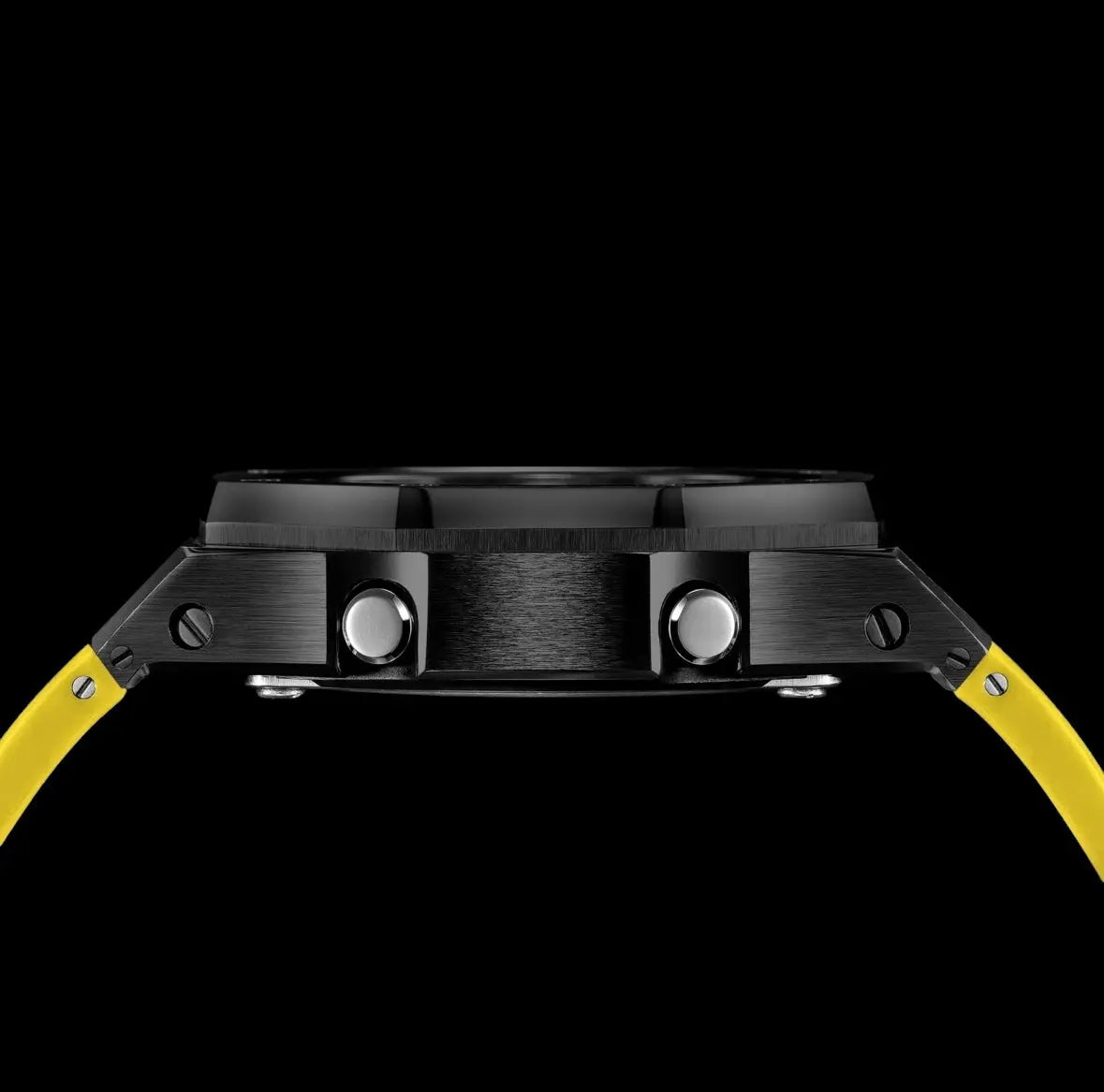 CasiOak Noir Bracelet Strap Jaune Cadran Noir Baguettes Jaunes