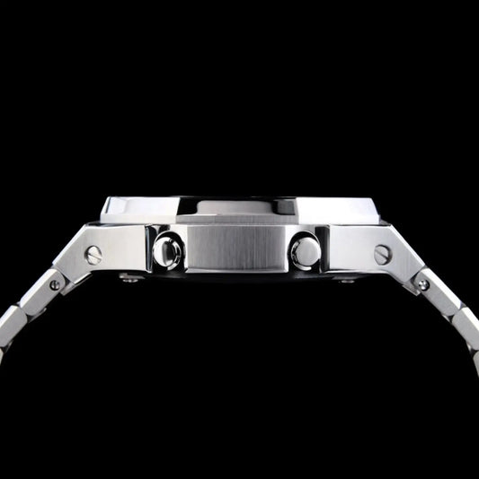 CasiOak Argent Bracelet Argent Cadran Rouge