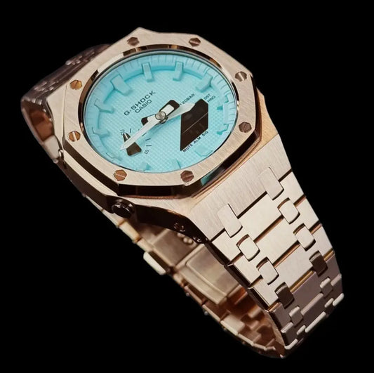 CasiOak Or Rose Bracelet Or Rose Cadran Turquoise