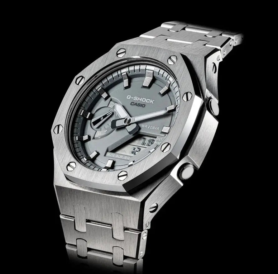 CasiOak Argent Bracelet Argent Cadran Gris