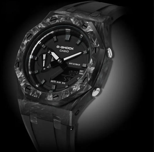 CasiOak Carbon Fiber Bracelet Strap Noir Cadran Noir