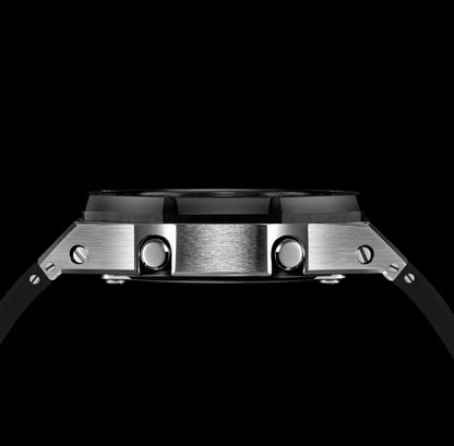 CasiOak Argent Bracelet Strap Noir Cadran Noir Baguettes Argent