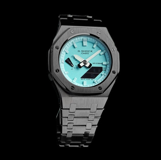 CasiOak Mini Bracelet Noir Cadran Turquoise Infinity Oak
