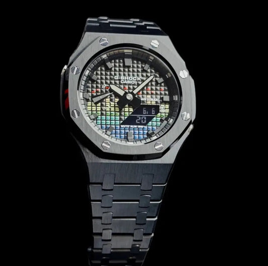 CasiOak Noir Bracelet Noir Cadran Musique