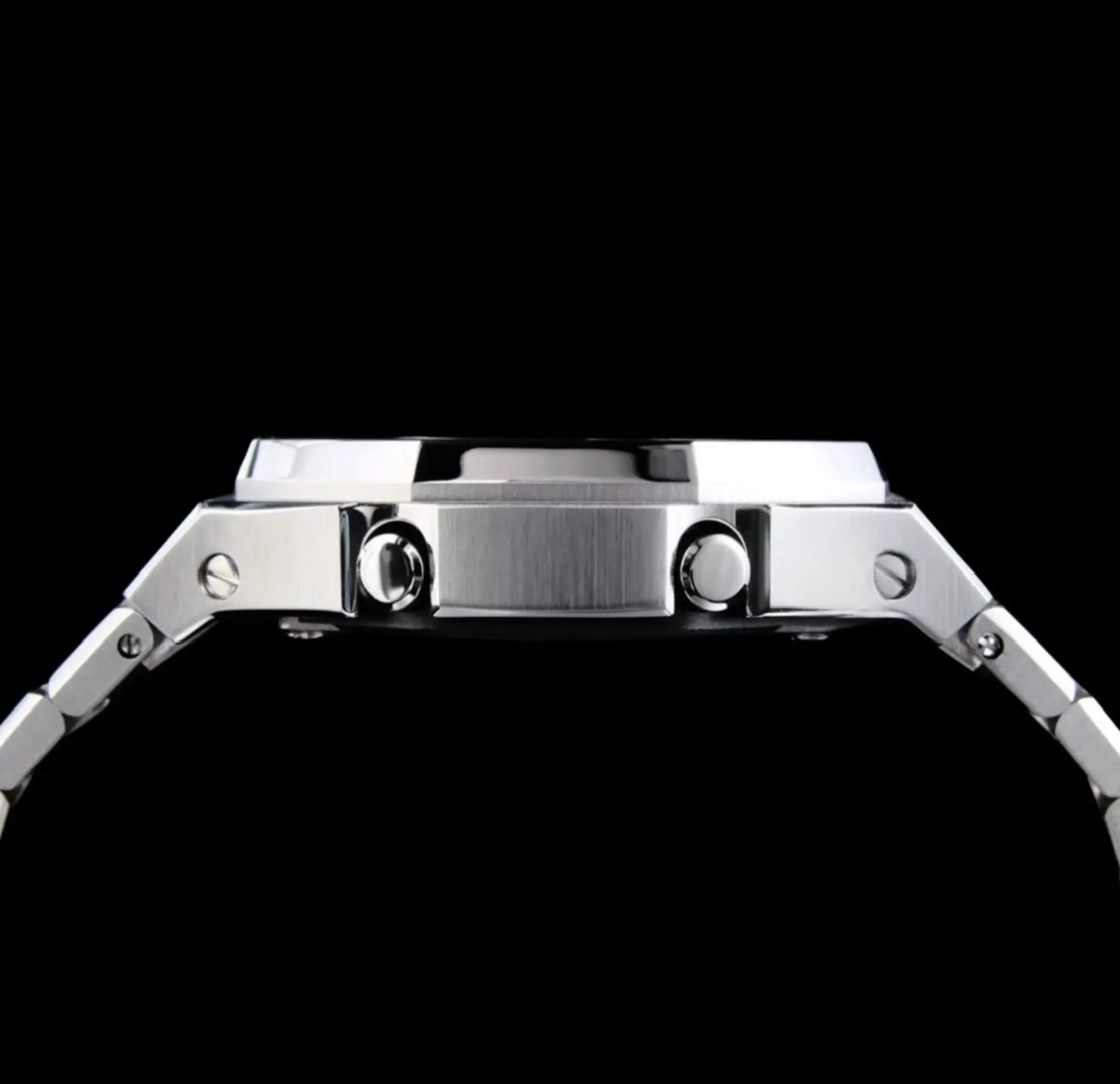 CasiOak Argent Bracelet Argent Cadran Noir