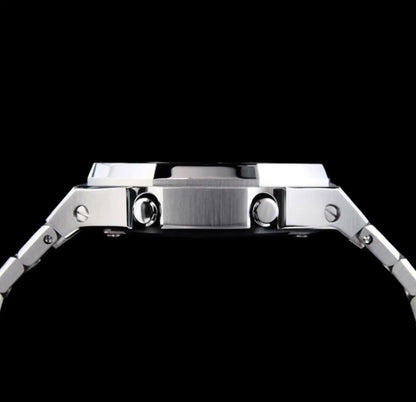 CasiOak Argent Bracelet Argent Cadran Noir