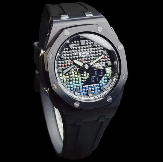CasiOak Noir Bracelet Strap Noir Cadran Musique