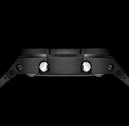 CasiOak Cadran Noir Bracelet Noir Baguettes Bleu