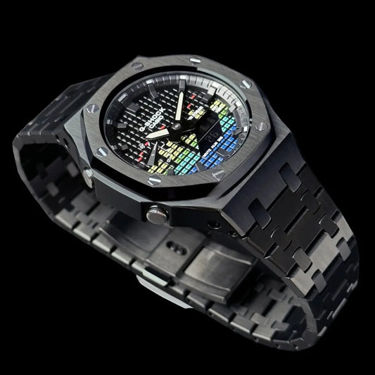 CasiOak Noir Bracelet Noir Cadran Musique