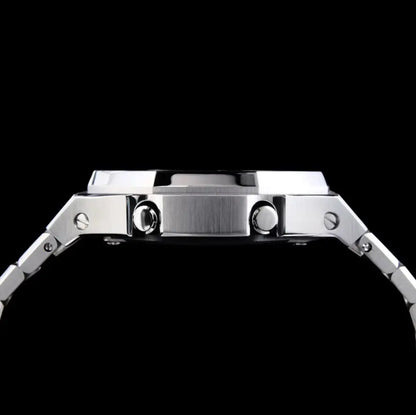 CasiOak Argent Bracelet Argent Cadran Bleu