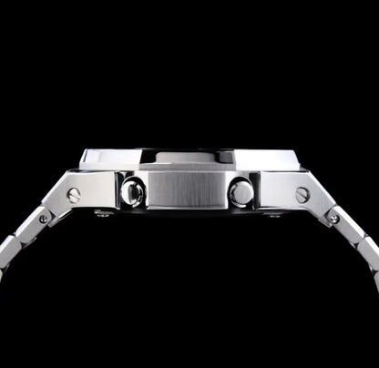 CasiOak Argent Bracelet Argent Cadran Navy